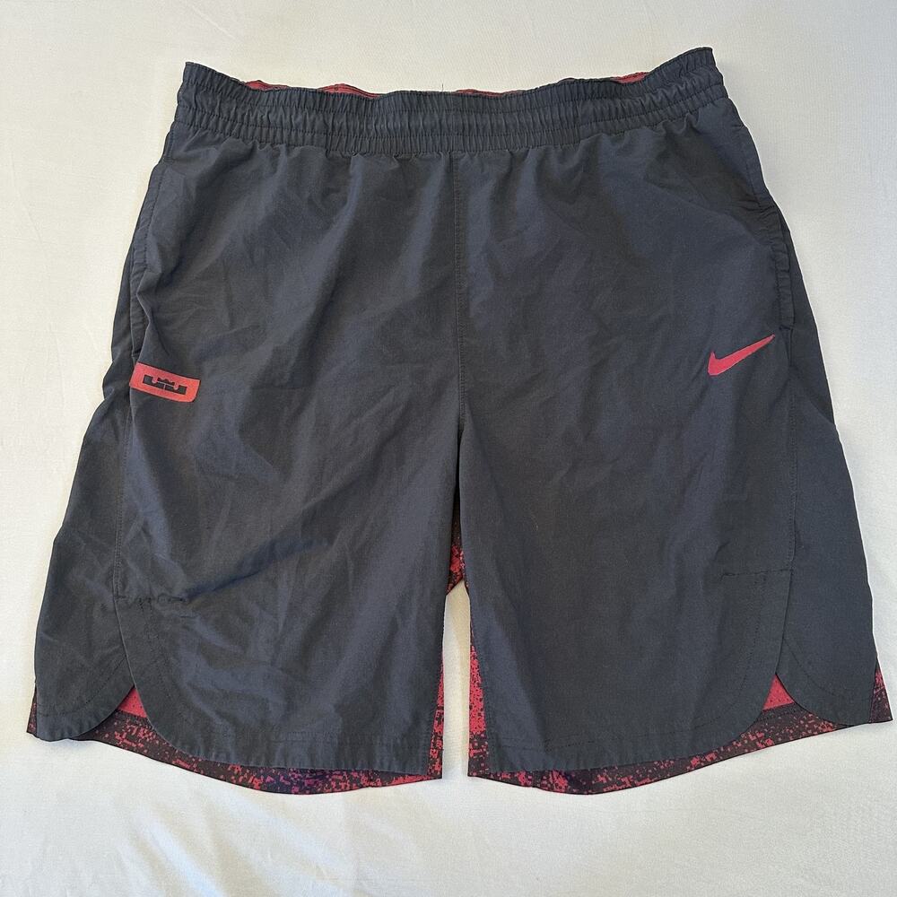 Nike Shield Basketball Shorts Mens Large Red Black‎ Shield Drawstring Basketball